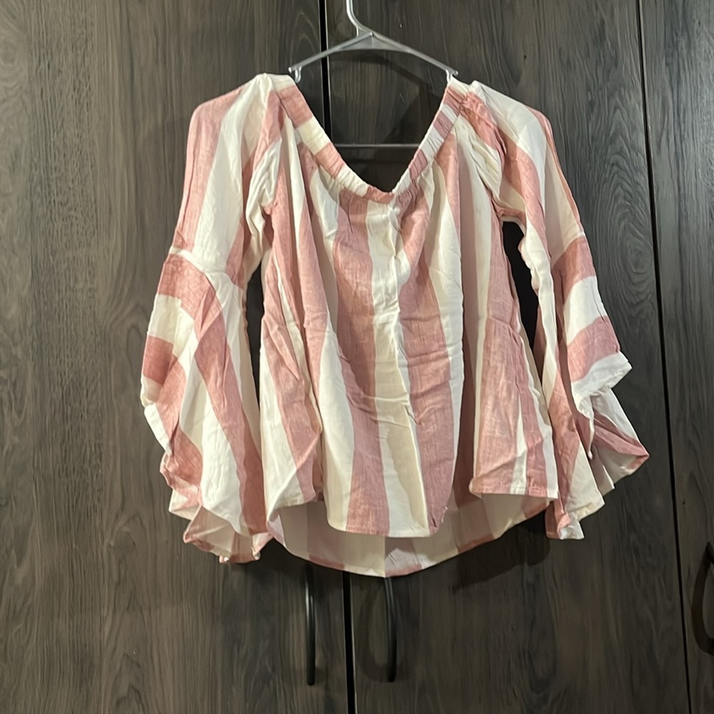 FLASH SALE! Shyanne Off Shoulder Striped Western Shirt Size Small - Picture 3 of 3